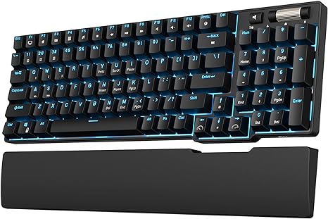 RK ROYAL KLUDGE Swappable Mechanical Keyboard Blue Backlight RK96 - Black Like New