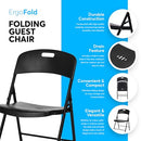 Oline Folding Chair, Indoor Outdoor Plastic, Stackable, Folding, 350lb -Black - Like New