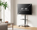FITUEYES Rolling TV Stand for 19 to 43 Inch LCD LED Flat/Curved Panel Screen TVs - Like New
