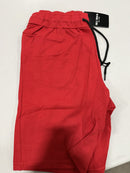 BLU ROCK NEW YORK MEN'S ZIP POCKET JOGGER SWEAT SHORTS BAGGY - SIZE: MEN M - RED - Brand New