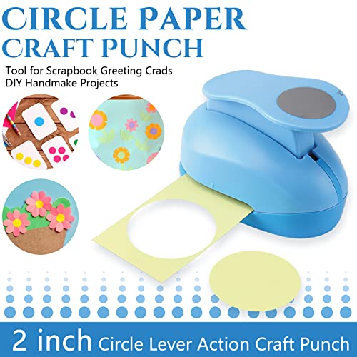 LOONENG 2 INCH CIRCLE PUNCH CIRCLE SHAPE LEVER ACTION CRAFT PUNCH 50MM ROUND - Like New