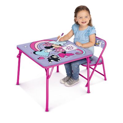 DISNEY MINNIE MOUSE JUNIOR TABLE AND CHAIR FURNITURE SET FOR KIDS - PINK/PURPLE - Like New