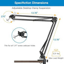 Technical Pro DESKCAM2 WEBCAM SUSPENSION CRANE ARM BASE & DESK CLAMP - BLACK - Like New