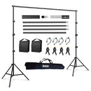 BackDrop Stand, 9ft x 10ft Heavy Duty Stands Supports Kit Carry Bag - Black - Like New