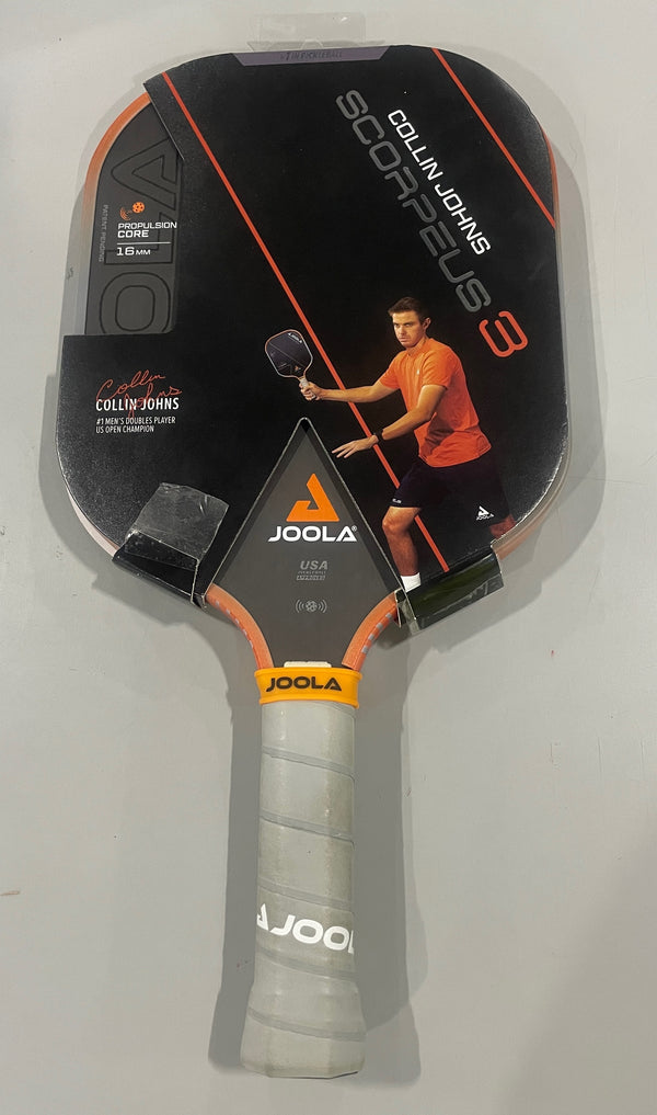 JOOLA COLLIN JOHNS SCORPEUS 3 16MM PICKLEBALL PADDLE - BLACK/ORANGE - Like New