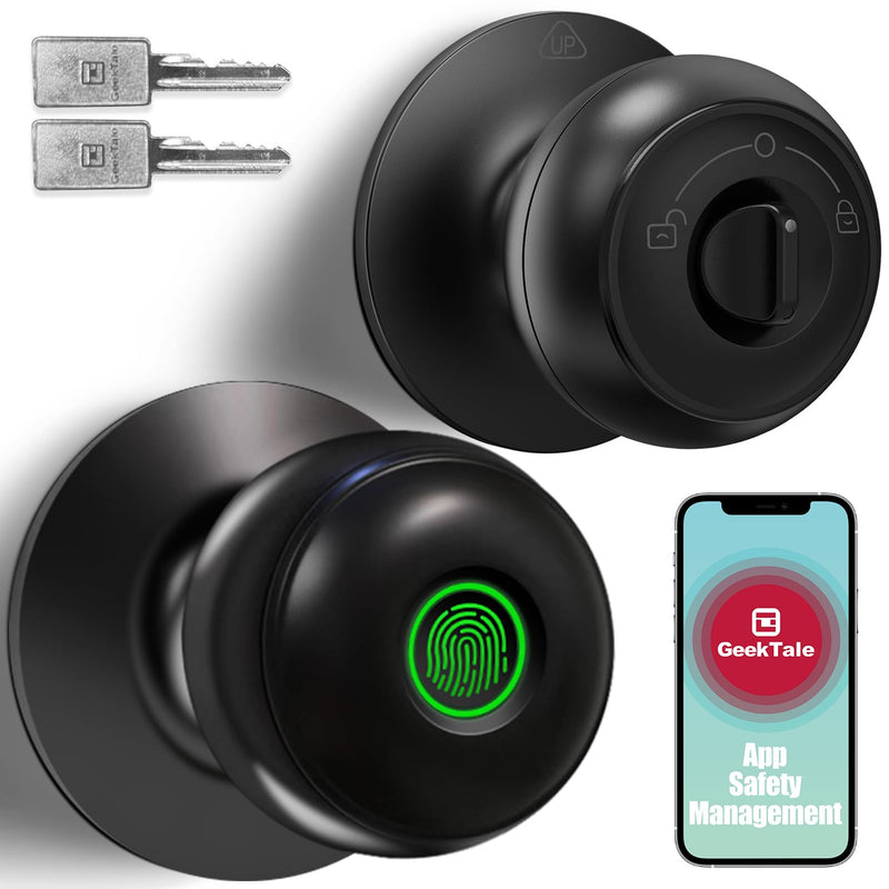 GeekTale Fingerprint Door Lock, Smart Lock Door Knob with App - Scratch & Dent