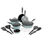 Paula Deen Family 14 Piece Ceramic, Non-Stick Cookware Set DFCW12SG - Sea Glass - Like New