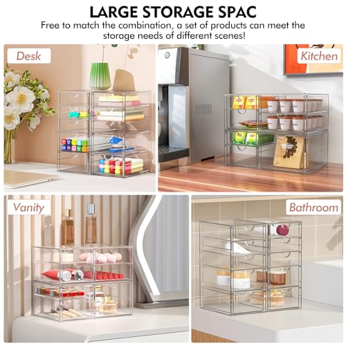 SNSLXH MAKEUP ORGANIZER, 30 DRAWERS ACRYLIC CLEAR DRAWER ORGANIZER - CLEAR - Like New