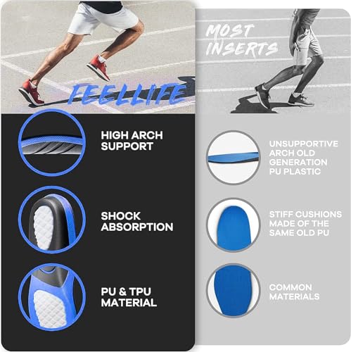 FEELLIFE PLANTAR FASCIITIS RELIEF SHOE INSOLES [1-PAIR] WOMEN SIZE XS BLUE/BLACK - Like New