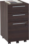 Realspace Trezza 19"D Vertical 3-Drawer Mobile Cabinet 7810538 - Warm Walnut Like New