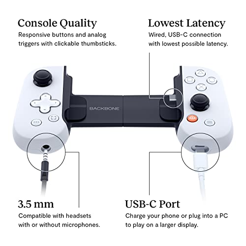 BACKBONE ONE MOBILE GAMING CONTROLLER - WHITE - Like New