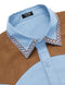 COOFANDY MEN'S WESTERN COWBOY SHIRT EMBROIDERY LONG SLEEVE SLIM FIT - LIGHT BLUE - Brand New