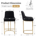 CIMOTA Bar Stools Set of 2 Weekender Chairs, 26 Inch B0C53G89GX - Black/Gold - Like New