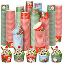 Sliner 500 Pcs Christmas Snack Bowls Bulk 8 oz Disposable Treat Bowls 10 Style - Brand New
