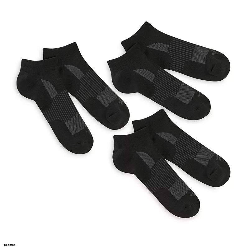 TOMMIE COPPER SPORT COMPRESSION LOW CUT SOCKS (3-PACK) MEN XL WOMEN XL - BLACK - Brand New