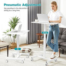 NEWBULIG Standing Height Adjustable Desk Laptop Mobile Rolling Table - White Like New