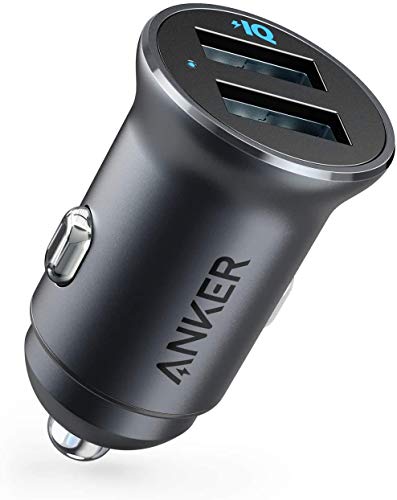 Anker 320 Car Charger 24W II Mini Aluminum Alloy Dual USB A2727 - Grey Like New