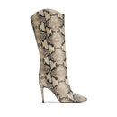 SCHUTZ MARYANA BOOT - SNAKE EMBOSSED LEATHER - SIZE: WOMEN 7B - NATURAL - Brand New