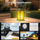 ANYPERFECT 2 PACK 13" BLACK SOLAR LANTERN WITH FLAME CANDLE JS1938 - BLACK - Like New