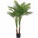 SOFTFLAME 4FT ARECA PALM ARTIFICIAL TREE TROPICAL POTTED PLANTS - GREEN - Like New