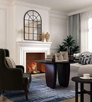 NXHOME ARCHED WINDOW FINISHED METAL MIRROR 32×45" WINDOWPANE DECORATION - BLACK - Like New