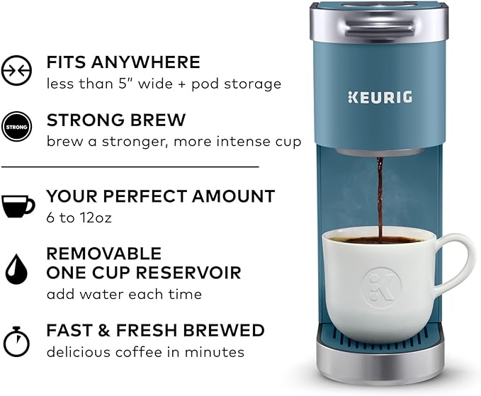 Keurig K-Mini Plus Single Serve K-Cup Pod Coffee Maker - Evening Teal Like New