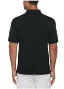 CUBAVERA SOLID TEXTURED POLO - SIZE: MEN L - JET BLACK - Brand New