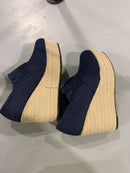 ZUKA DENIM WEDGE HEEL, ALEXA STOCK - SIZE: WOMEN 8 - DENIM /NAVY BLUE - Like New