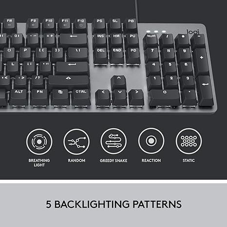 Logitech K845 Mechanical Full Size 104 Keys TTC Red Switches 920-009859 - Black - Like New