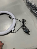 GENERIC 10" WHITE RING LIGHT WITH BLACK TRIPOD - WHITE BLACK - Like New