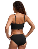 CRZ YOGA V SHAPED BIKINI TOPS BUILT-IN PADS, A-D CUP WOMEN M - BLACK - Brand New