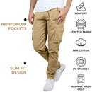 MCGP-3800KK BLU ROCK MEN'S FLEX-STRETCH COTTON CARGO PANTS KHAKI SIZE 44 - Brand New