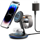 PEXXUS MAGNETIC 3-IN-1 WIRELESS CHARGER FOR PHONE W309 - BLACK - Like New