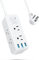 Anker USB Power Strip Surge Protector(300J), 5ft Cord, Flat Plug A9166 - White Like New