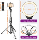 VALUSIN 10" Ring Light with 59" Tripod Stand and Phone Holder - Black - Like New