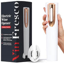 VIN FRESCO ELECTRIC WINE OPENER WITH BUILT-IN FOIL CUTTER - WHITE & ROSE GOLD - Like New