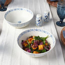 LIFETIME BRANDS INC FITZ AND FLOYD SICILY BLUE SERVE BOWLS SALT P SET - WHITE - Like New