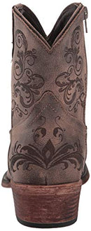 09-021-1567-2427 ROPER WOMENS SHORT STUFF EMBROIDERY SNIP TOE - SIZE 6.5 BROWN - Brand New