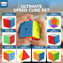 STEAM Life Speed Cube Set 8 Pack Magic Cube | Includes 3x3, 2x2, 4x4 Speed Cube - Like New