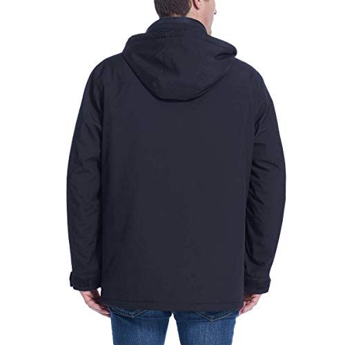 Weatherproof Men's Fleece, Bib, Removable Hood 1311004 Black/Blue M - Brand New