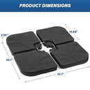 YSSOA 176LB CAPACITY 4-PIECE CANTILEVER PATIO UMBRELLA BASE - BLACK - Like New