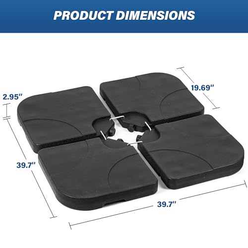 YSSOA 176LB CAPACITY 4-PIECE CANTILEVER PATIO UMBRELLA BASE - BLACK - Like New