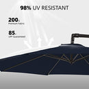 WIKIWIKI 10FT PATIO UMBRELLAS OUTDOOR CANTILEVER HANGING UMBRELLAS - NAVY BLUE - Like New