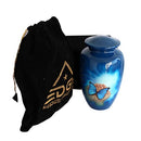 DESIGN GALLERY CREMATION URN FOR HUMAN ASHES FUNERAL URN MEMORIAL URN - BLUE - Like New