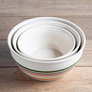 BAUM STRIPED BOWL SET 3 PIECES STONEWARE - MULTI - Like New