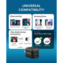 ANKER NANO CHARGER(2 PACK), 20W PIQ 3.0, POWERPORT III USB-C CHARGER - BLACK - Like New