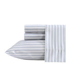 Kenneth Cole King Size Sheet Set, Crisp & Cool Bedding with a Light, Blue Stripe - Like New
