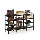 FURINNO TURN-N-TUBE 4-TIER MULTIPURPOSE WIDE SHELF TV STAND - ESPRESSO/BLACK - Like New