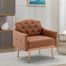 OLELA Chair, Single Sofa Rose Golden Feet Iron Plywood 37.03lbs W39536357 Brown - Like New