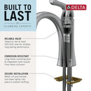 DELTA FAUCET TRINSIC SINGLE HOLE BATHROOM FAUCET, CHROME 559LF-MPU - CHROME - Brand New
